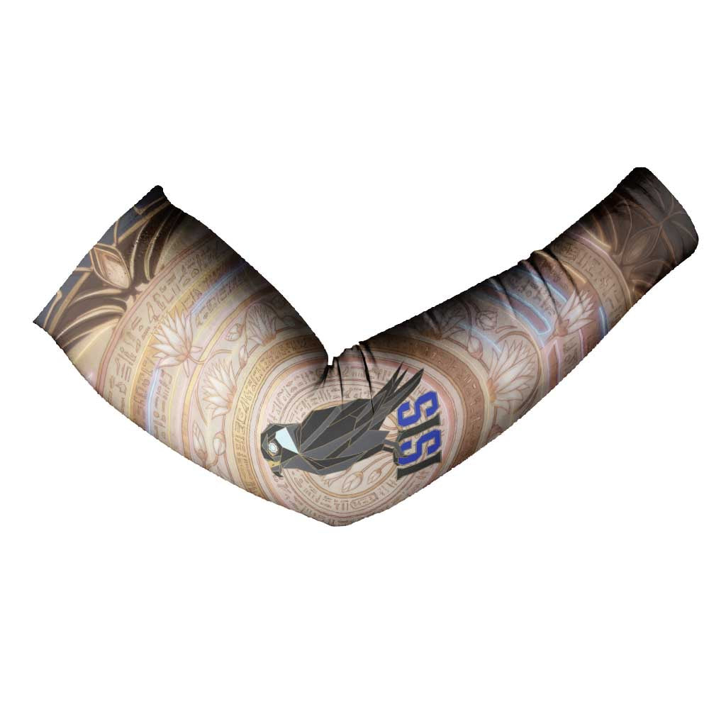 Isis Arm Sleeves with Falcon Symbol and Sacred Geometry in Egyptian
