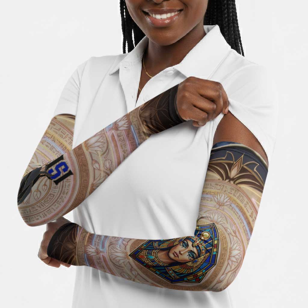 Isis Arm Sleeves with Falcon Symbol and Sacred Geometry in Egyptian