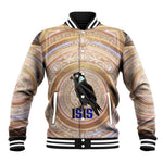 Isis Baseball Jacket with Falcon Symbol and Sacred Geometry in Egyptian