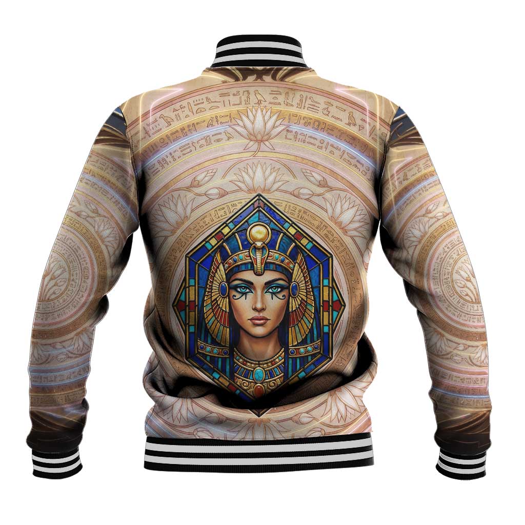 Isis Baseball Jacket with Falcon Symbol and Sacred Geometry in Egyptian