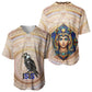 Isis Baseball Jersey with Falcon Symbol and Sacred Geometry in Egyptian