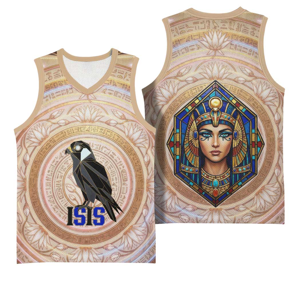 Isis Basketball Jersey with Falcon Symbol and Sacred Geometry in Egyptian