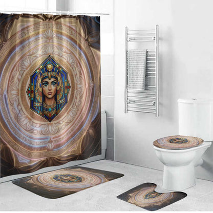 Isis Bathroom Set with Falcon Symbol and Sacred Geometry in Egyptian