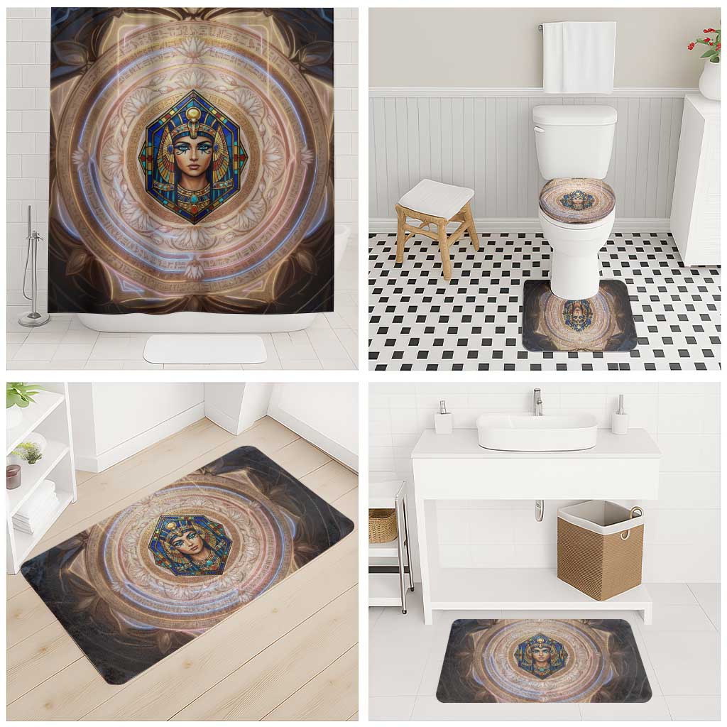 Isis Bathroom Set with Falcon Symbol and Sacred Geometry in Egyptian