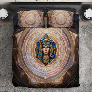 Isis Bedding Set with Falcon Symbol and Sacred Geometry in Egyptian