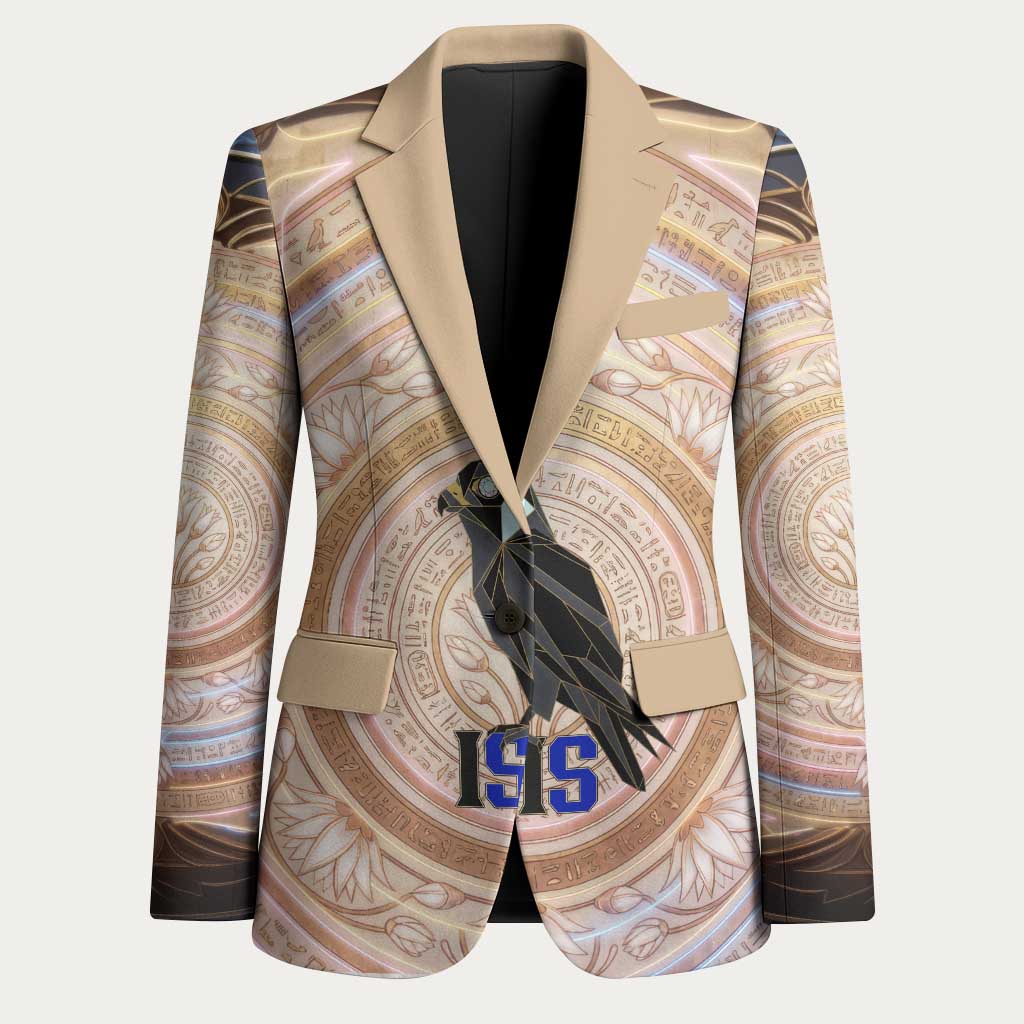 Isis Blazer with Falcon Symbol and Sacred Geometry in Egyptian