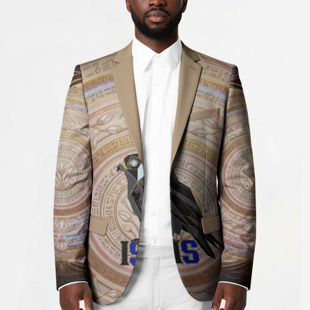 Isis Blazer with Falcon Symbol and Sacred Geometry in Egyptian