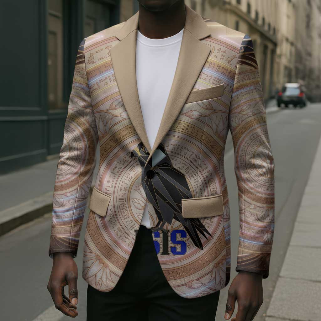 Isis Blazer with Falcon Symbol and Sacred Geometry in Egyptian