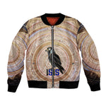 Isis Bomber Jacket with Falcon Symbol and Sacred Geometry in Egyptian
