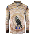 Isis Button Sweatshirt with Falcon Symbol and Sacred Geometry in Egyptian