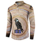 Isis Button Sweatshirt with Falcon Symbol and Sacred Geometry in Egyptian