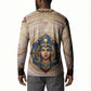 Isis Button Sweatshirt with Falcon Symbol and Sacred Geometry in Egyptian