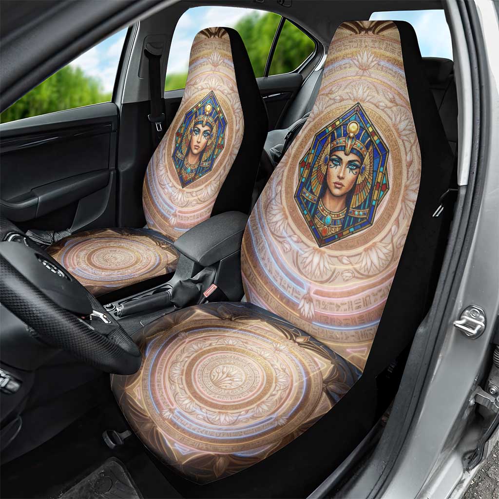 Isis Car Seat Cover with Falcon Symbol and Sacred Geometry in Egyptian