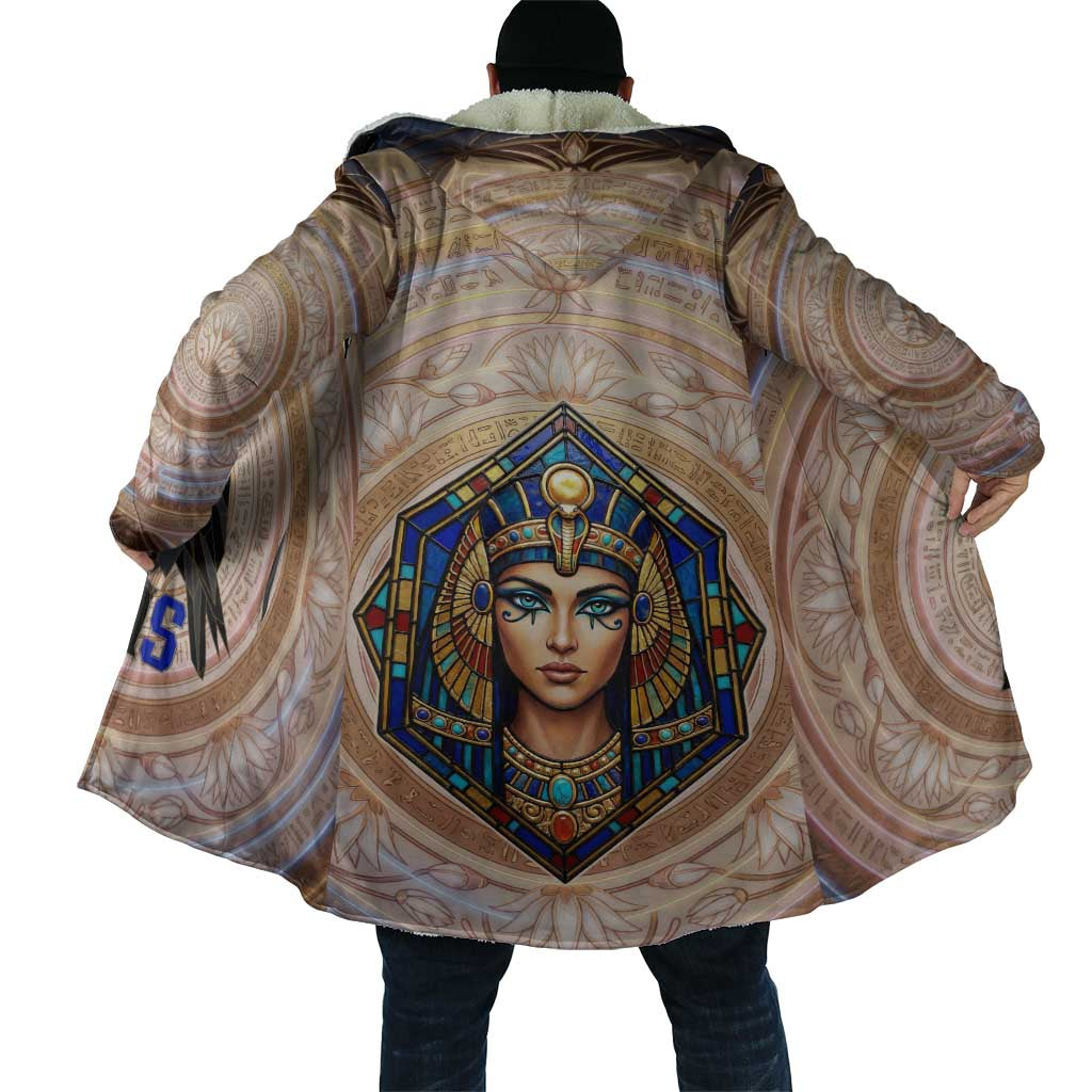 Isis Cloak with Falcon Symbol and Sacred Geometry in Egyptian