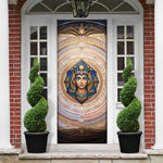 Isis Door Cover with Falcon Symbol and Sacred Geometry in Egyptian