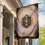 Isis Garden Flag with Falcon Symbol and Sacred Geometry in Egyptian