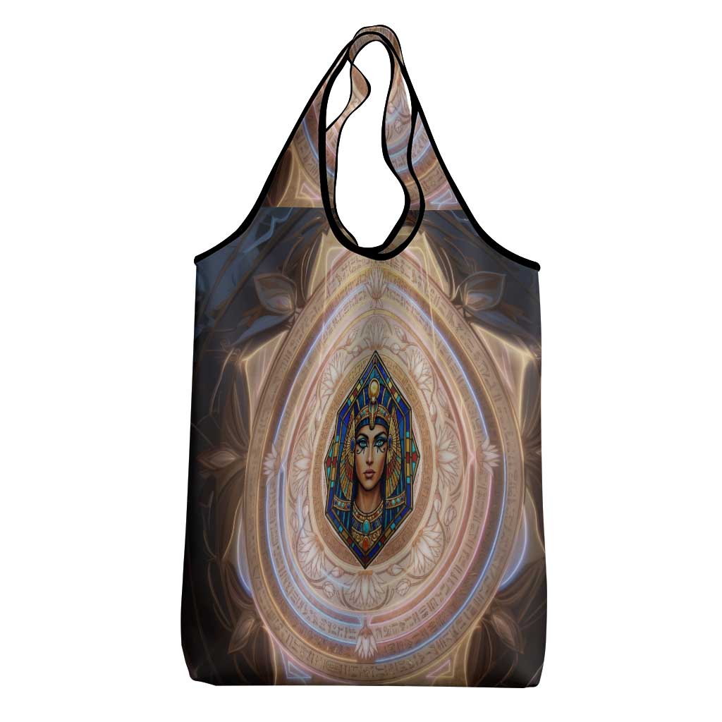 Isis Grocery Bag with Falcon Symbol and Sacred Geometry in Egyptian