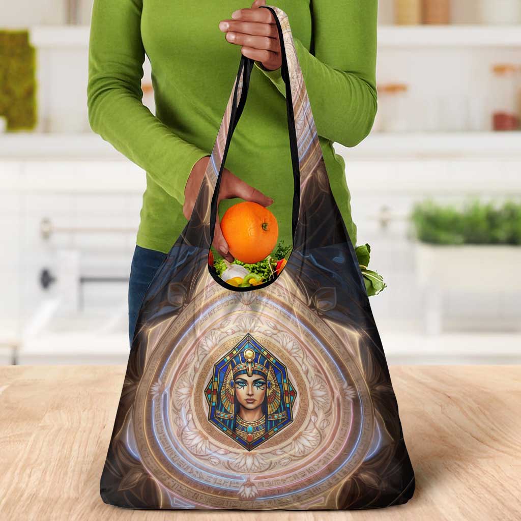 Isis Grocery Bag with Falcon Symbol and Sacred Geometry in Egyptian