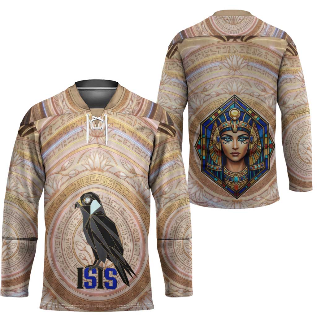 Isis Hockey Jersey with Falcon Symbol and Sacred Geometry in Egyptian