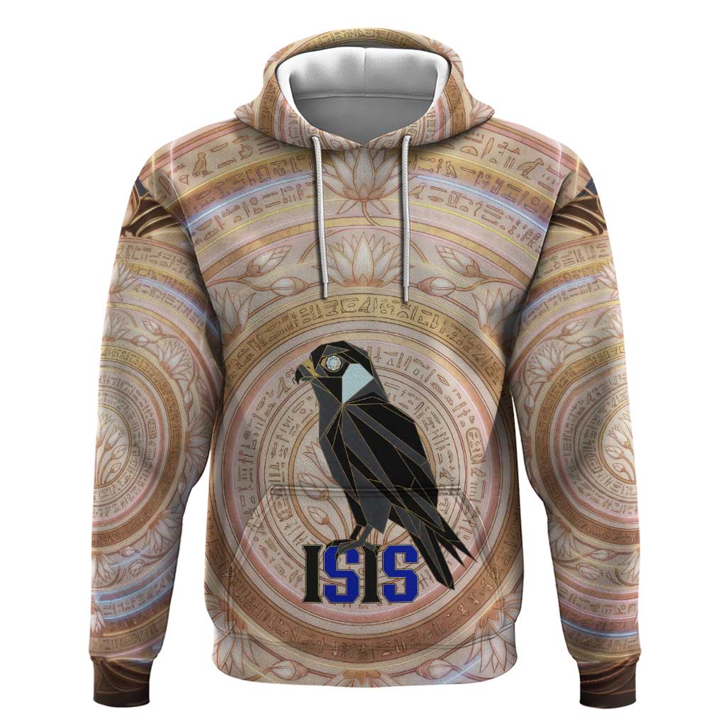 Isis Hoodie with Falcon Symbol and Sacred Geometry in Egyptian