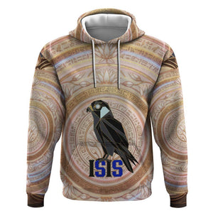 Isis Hoodie with Falcon Symbol and Sacred Geometry in Egyptian
