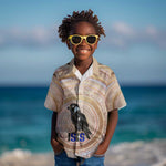 Isis Kid Hawaiian Shirt with Falcon Symbol and Sacred Geometry in Egyptian