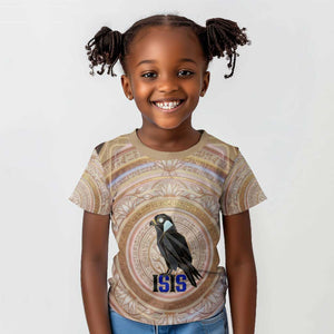 Isis Kid T shirt with Falcon Symbol and Sacred Geometry in Egyptian