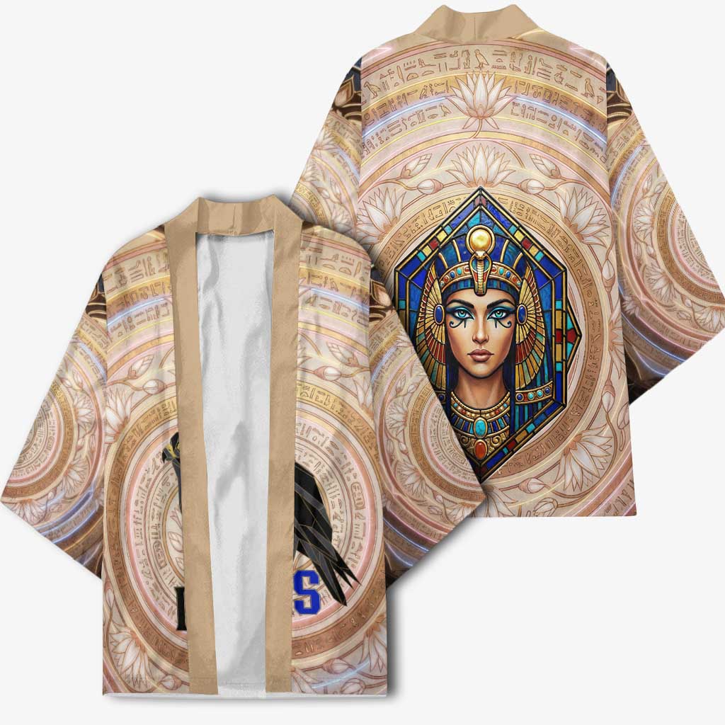 Isis Kimono with Falcon Symbol and Sacred Geometry in Egyptian