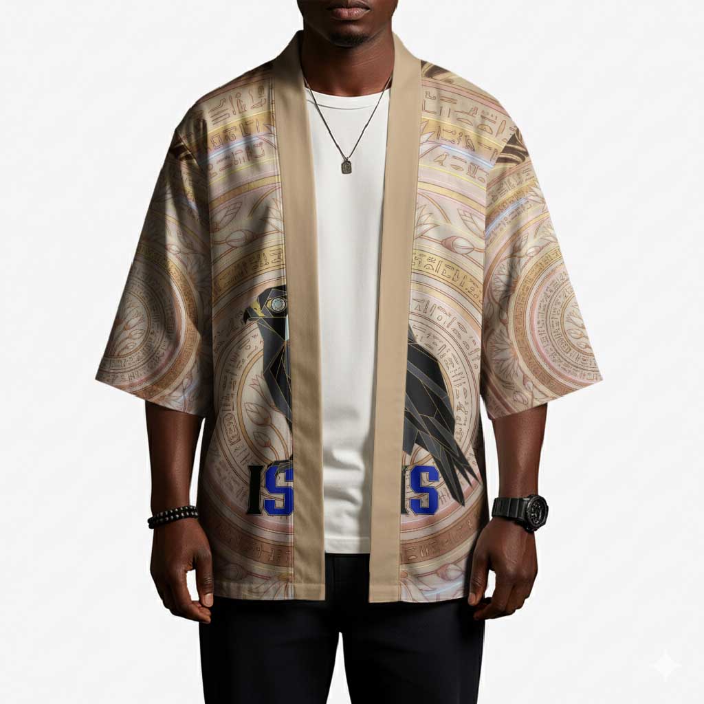 Isis Kimono with Falcon Symbol and Sacred Geometry in Egyptian