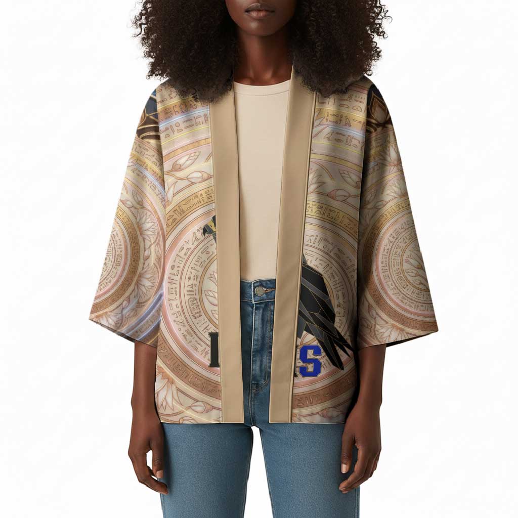 Isis Kimono with Falcon Symbol and Sacred Geometry in Egyptian