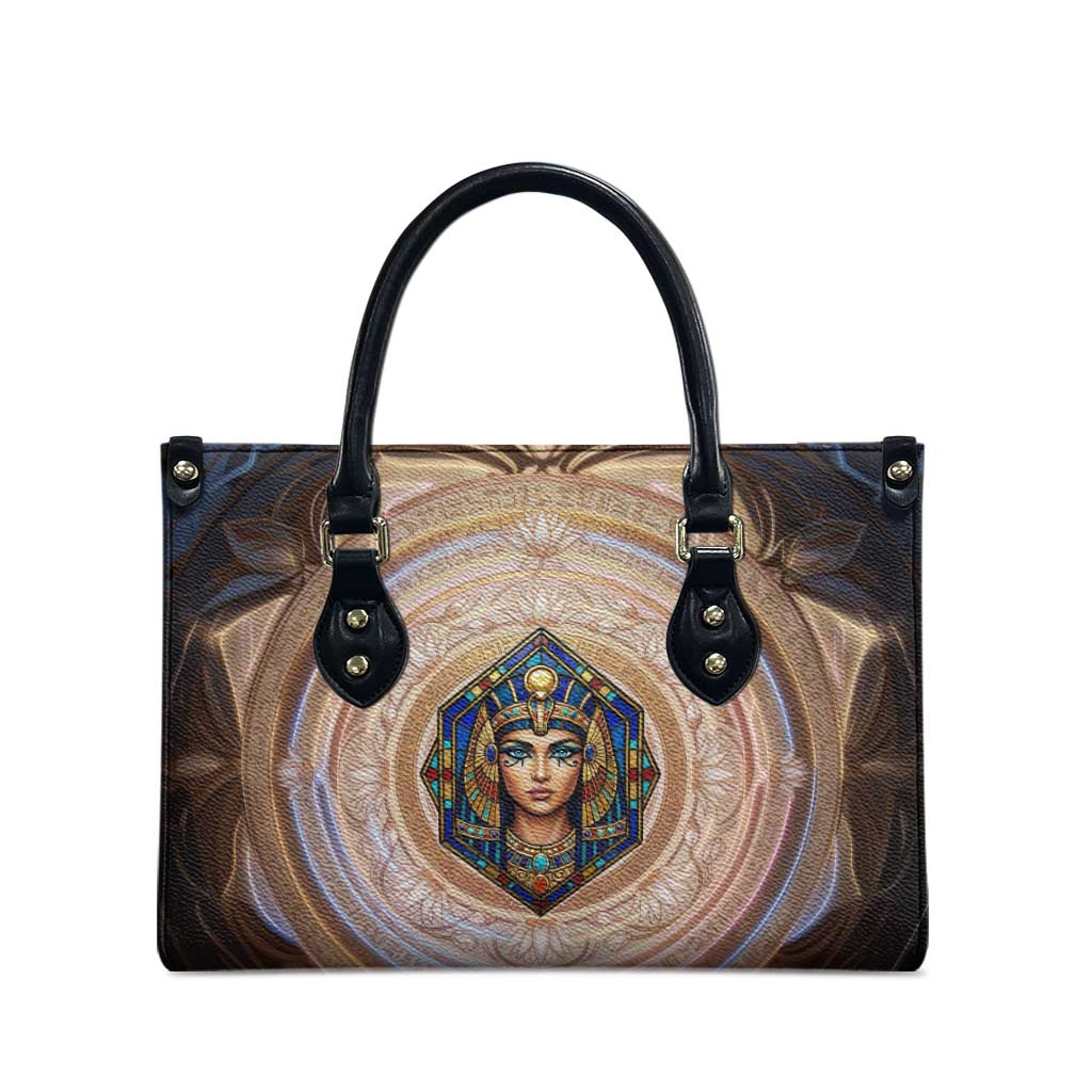 Isis Leather Bag with Falcon Symbol and Sacred Geometry in Egyptian