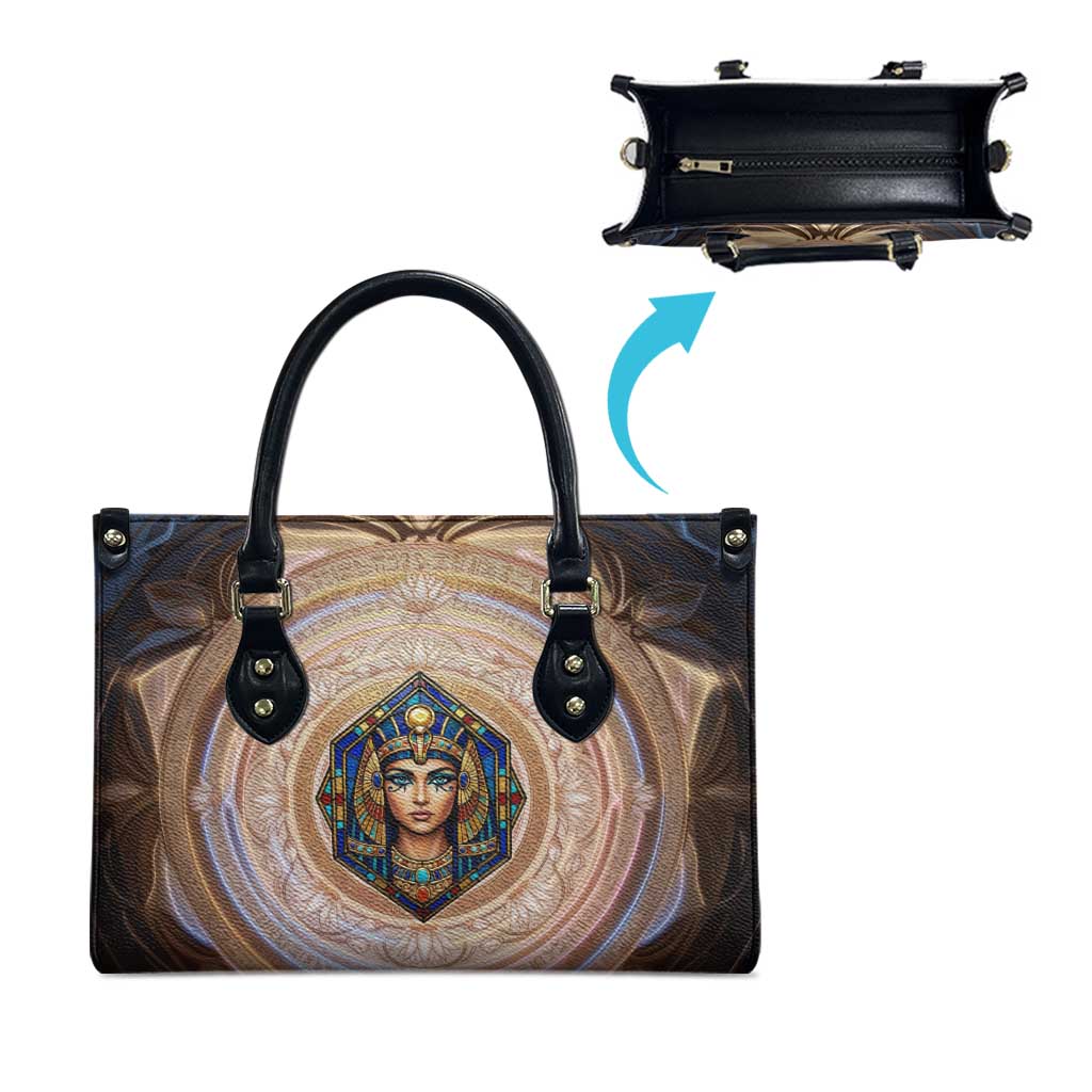 Isis Leather Bag with Falcon Symbol and Sacred Geometry in Egyptian