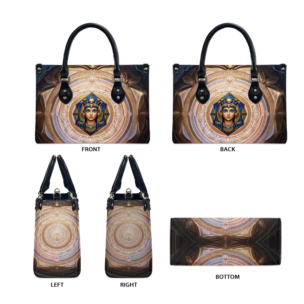Isis Leather Bag with Falcon Symbol and Sacred Geometry in Egyptian