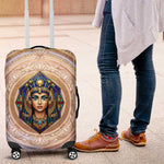 Isis Luggage Cover with Falcon Symbol and Sacred Geometry in Egyptian