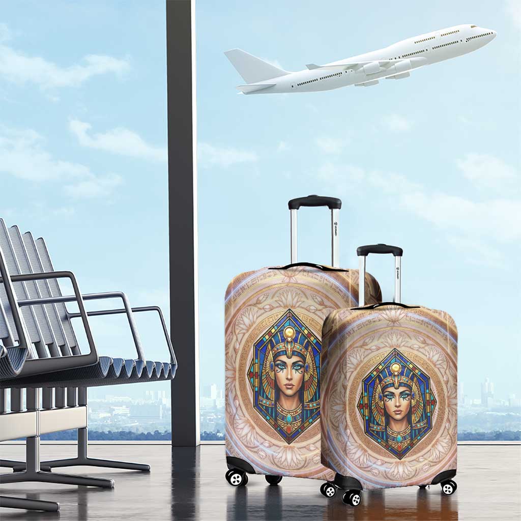 Isis Luggage Cover with Falcon Symbol and Sacred Geometry in Egyptian