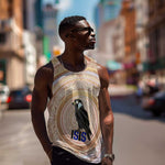 Isis Men Tank Top with Falcon Symbol and Sacred Geometry in Egyptian