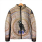 Isis Padded Jacket with Falcon Symbol and Sacred Geometry in Egyptian