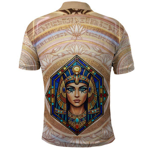 Isis Polo Shirt with Falcon Symbol and Sacred Geometry in Egyptian