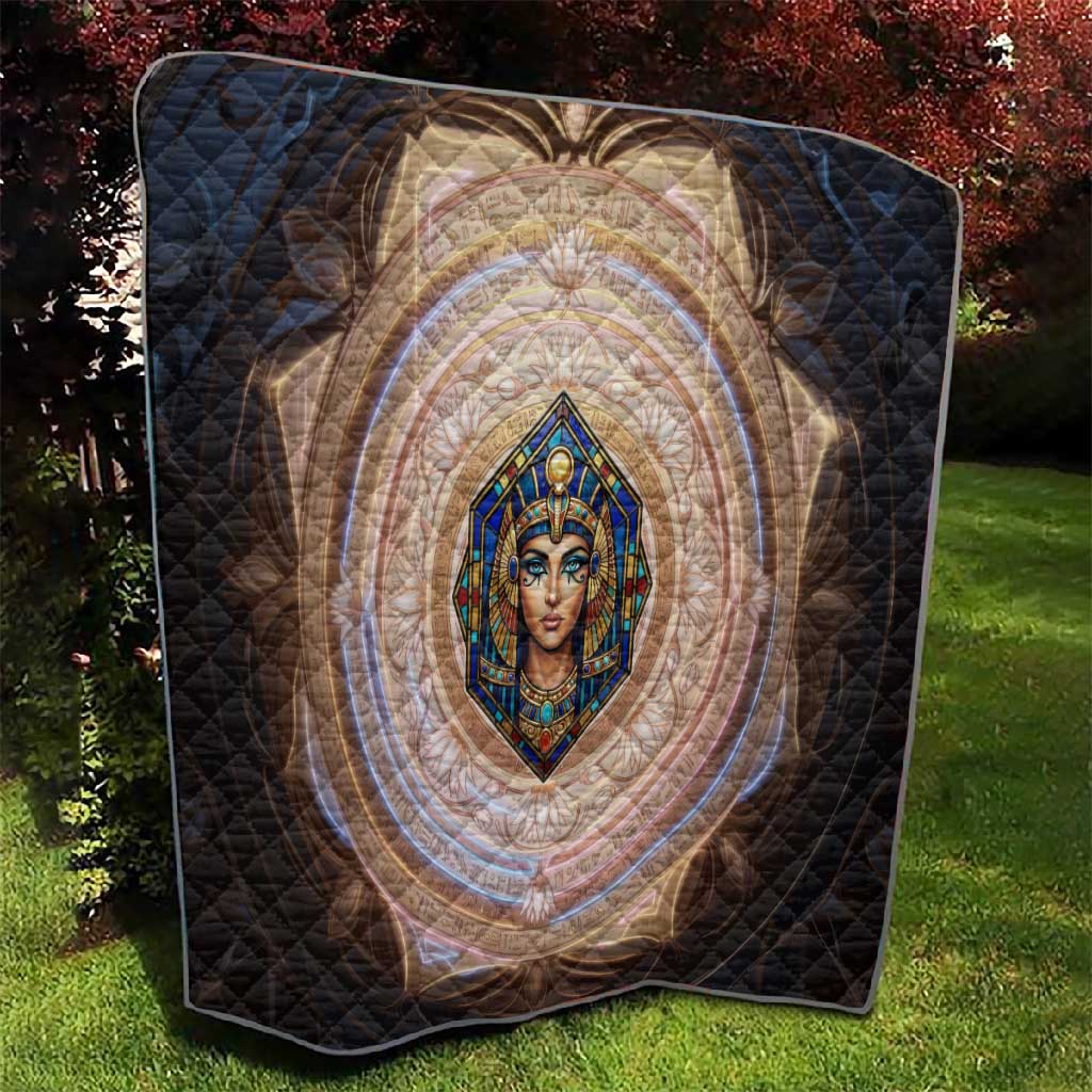 Isis Quilt with Falcon Symbol and Sacred Geometry in Egyptian
