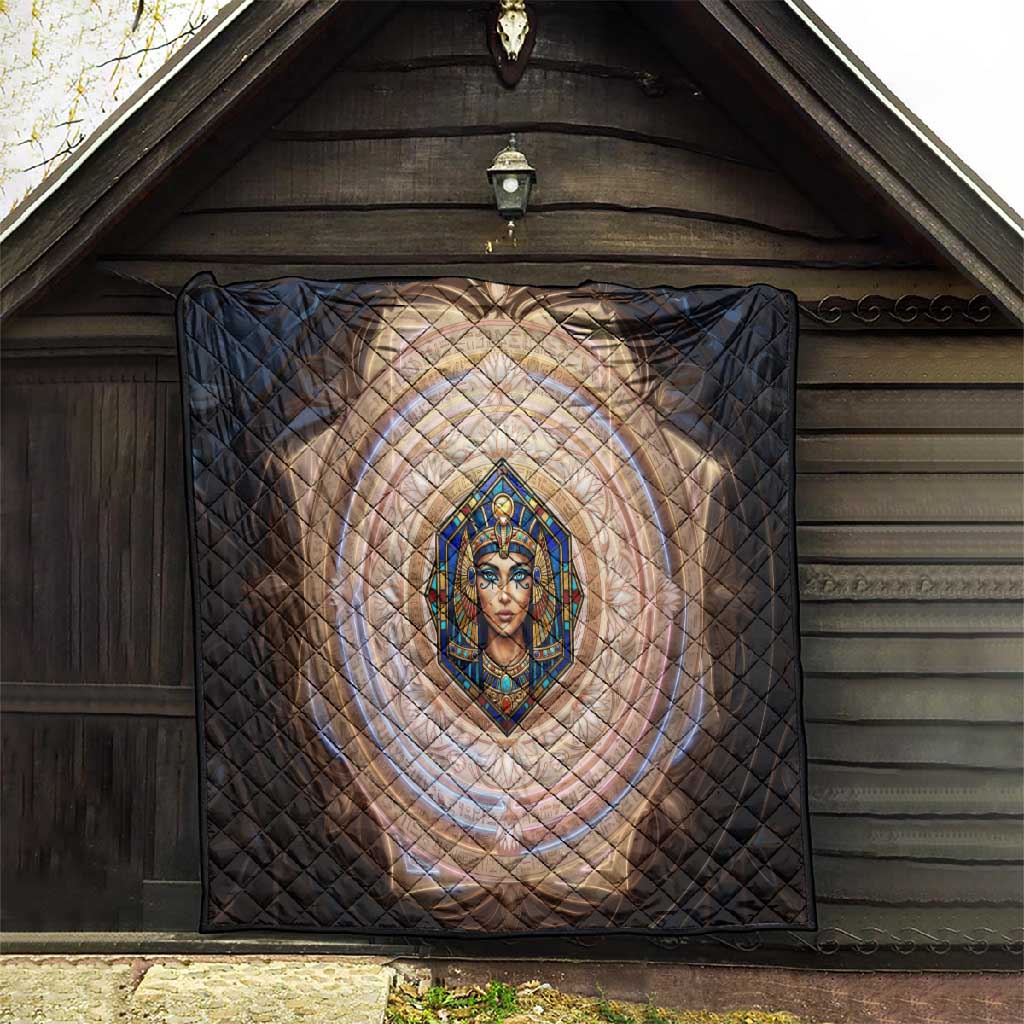 Isis Quilt with Falcon Symbol and Sacred Geometry in Egyptian