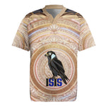 Isis Rugby Jersey with Falcon Symbol and Sacred Geometry in Egyptian
