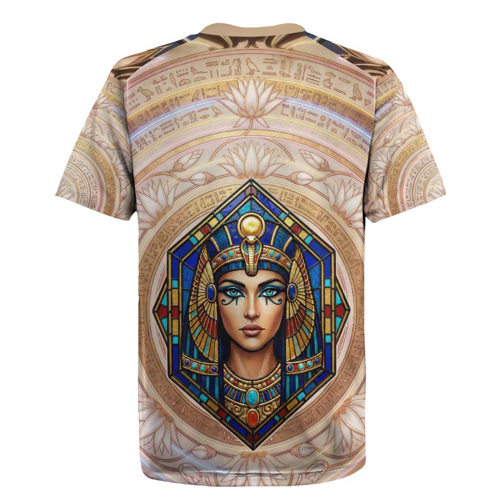 Isis Rugby Jersey with Falcon Symbol and Sacred Geometry in Egyptian