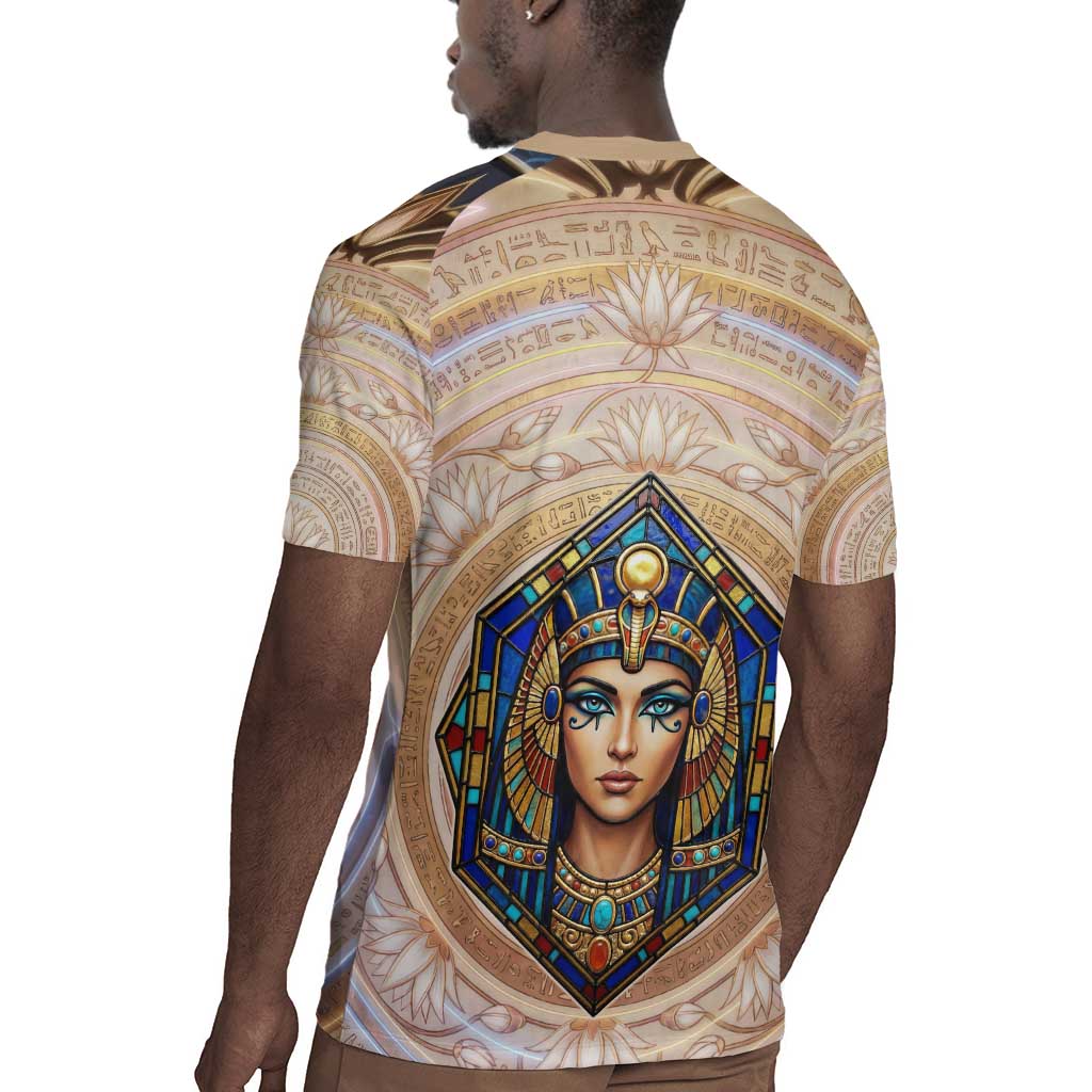 Isis Rugby Jersey with Falcon Symbol and Sacred Geometry in Egyptian