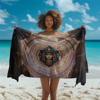 Isis Sarong with Falcon Symbol and Sacred Geometry in Egyptian