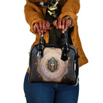 Isis Shoulder Handbag with Falcon Symbol and Sacred Geometry in Egyptian
