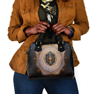 Isis Shoulder Handbag with Falcon Symbol and Sacred Geometry in Egyptian