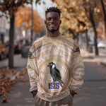 Isis Sweatshirt with Falcon Symbol and Sacred Geometry in Egyptian