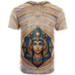 Isis T shirt with Falcon Symbol and Sacred Geometry in Egyptian