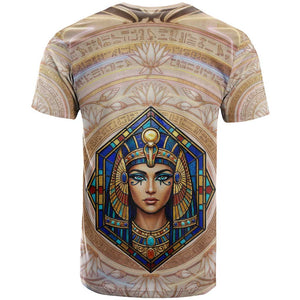 Isis T shirt with Falcon Symbol and Sacred Geometry in Egyptian