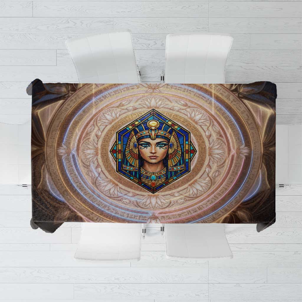 Isis Tablecloth with Falcon Symbol and Sacred Geometry in Egyptian